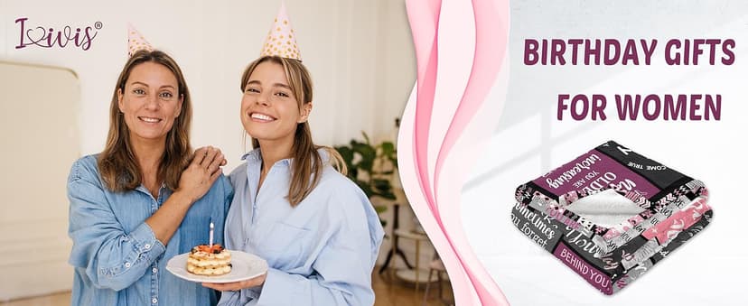 Birthday Gifts for Women Girls Throw Blanket 60"X50", Happy Birthday Decorations for Women, Gifts for Women Birthday Unique, Womens Birthday Gift Ideas for Her Friend Mom Sister Grandma Wife