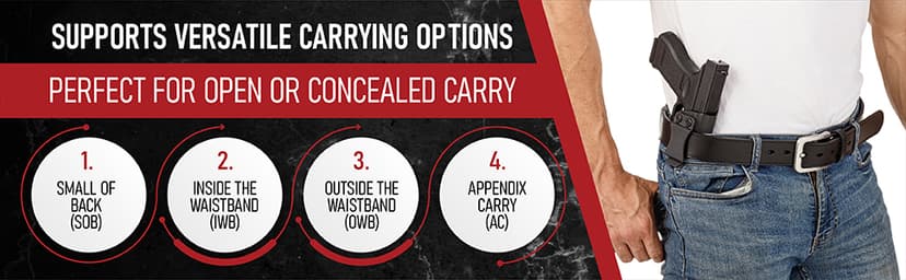 VICI Tactical Men's Steel Core Leather Gun Belt for Concealed Carry