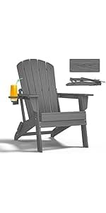 nevilywood Compact Stackable Adirondack Chairs Set of 4, 26.3" Wide HDPE Outdoor Patio Chairs - Durable, Space-Saving Design for Porch, Lawn or Garden, Black