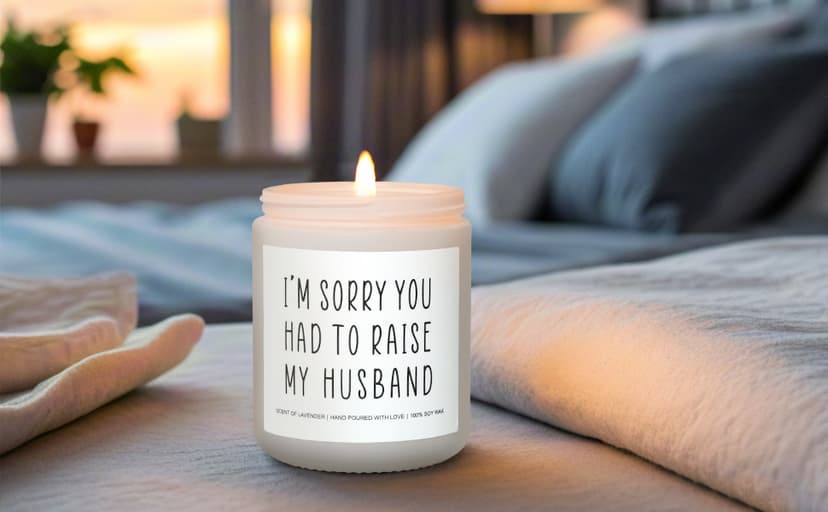 Gifts for Mother in Law, Funny Mom Dad Candles, Mother's Day Father's Day Gift for Parents in-Laws, 9OZ Lavender Soy Scented Candles for Women, Unique Christmas Birthday Gifts Valentines Day