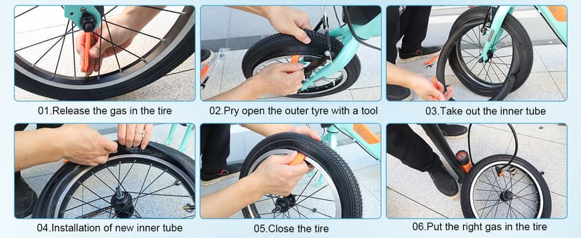 12/16/20x2.125 Bike Tires 1/2 Pack 12/16/20 Inch Kids Folding Replacement Tire/Tube Suitable for Tires 12/20x2.1 12/16/20x2. 125 12/20x2.25, Multiple Colors