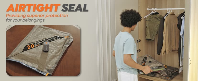 Rechargeable Wireless Pump Travel Storage Bags Set - 15 Pack Portable Space Saver Bags for Travel & Home - Vacuum Compression Packing Seal for Clothes, Blankets, Seasonal Storage