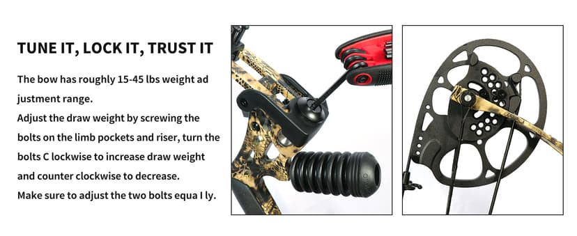 Youth Compound Bow Set 15-45 Lbs for Teens and Beginner, Package with Archery Hunting Equipment, Max Speed 260fps, Adjustable, Right Hand