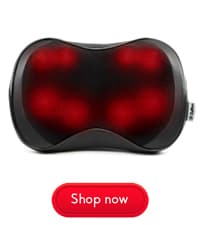 Zyllion Shiatsu Back and Neck Massager with Heat - 3D Electric Kneading Deep Tissue Massage Pillow for Muscle Pain Relief, Black, ZMA-13