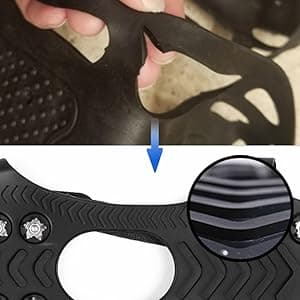 ZUXNZUX Crampons, Ice Cleats for Shoes and Boots, Silicone Stainless Steel Grippers Shoe Spikes Grips Traction for Ice Snow, Winter Hiking Climbing Ice Fishing