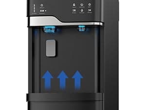 IKT Hot and Cold Water Cooler Built in Ice Maker Bottom Loading 5 Gallon, Bullet Ice 22lbs Per Day, LED Display, for Home or Office Black