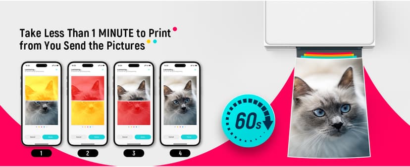 Liene M100 4x6'' Photo Printer, Phone Printer 100 Sheets & 3 Cartridges, Full-Color Photo, Portable Instant Photo Printer for iPhone Android, Thermal Dye Sublimation, Wi-Fi Picture Printer 100 Papers B09XHYNHB2