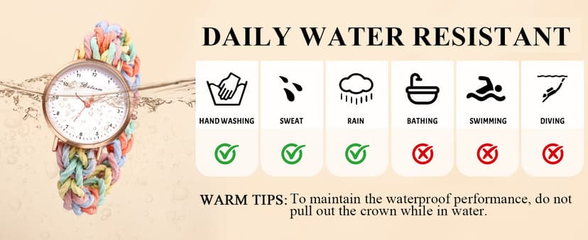 JewelryWe Womens Stretch Band Watches: Analog Quartz Elastic Watch Colorful Weave Rope Expansion Band Wristwatch for Valentine's Day