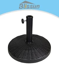 Blissun 9 ft Solar Umbrella 32 LED Lighted Patio Umbrella Table Market Umbrella with Tilt and Crank Outdoor Umbrella for Garden, Deck, Backyard, Pool and Beach (Navy Blue)