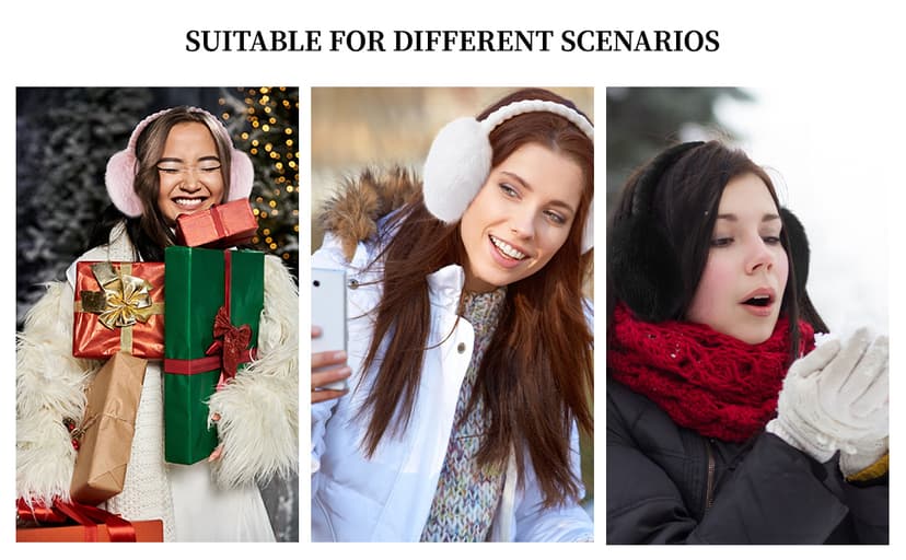 TOBEHIGHER Muffs for Winter Women - Faux Fur Earmuffs, Soft Warm Stylish Ear Muffs for Women Cute Foldable