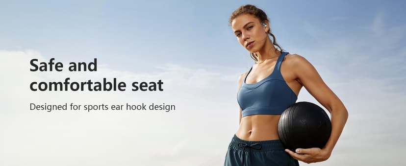 Open Ear Wireless Earbuds Headphones, Bluetooth Built-in Mic,Waterproof, LED Display Charging Case,on Ear Hooks clip Ear Buds,Ultra-Comfort Earphones Design for Running Fitness workout office gym