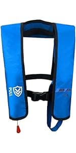 VOGUCCLO Automatic/Manual Inflatable Life Jacket| Inflatable PFD Kayak Vest Adult| Life Vest for Adults| Outdoor Water Sports| Supports up to 330 lbs|33g of Carbon Dioxide Cylinder