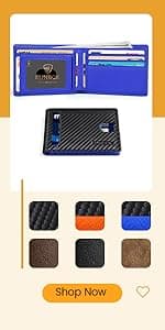 RUNBOX Wallet for Men Slim Rfid Leather 2 ID Window With Gift Box