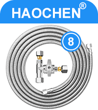 Refrigerator water line - 20 FT Premium Stainless Steel Braided Ice Maker Water Hose,Food grade PEX Inner Tube Fridge Water Line with 1/4" Fittings for Refrigerator Ice Maker