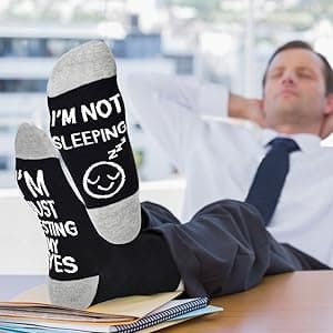 Dealswin Birthday Gifts for Men Dad Fathers Him Husband, I'm Not Sleeping I'm Just Resting My Eyes Socks