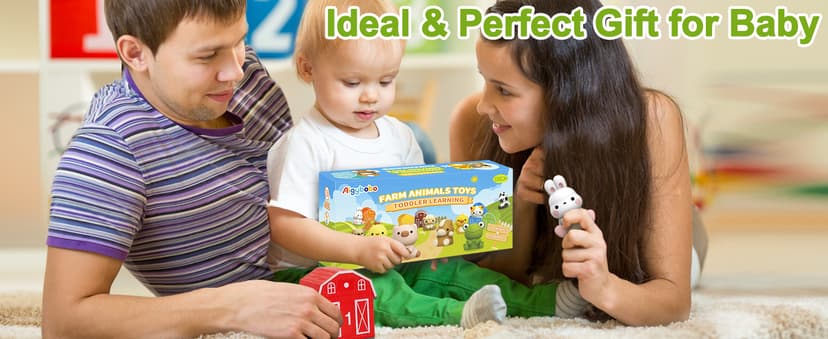 Learning Toys for 1,2,3 Year Old Toddlers, 20Pcs Farm Animals Toys Montessori Counting, Matching & Sorting Fine Motor Games, Christmas Birthday Easter Gift for Baby Boys Girls Age 12-18 Months