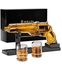 Kollea Whiskey Decanter Set with Grenade-Shaped Shot Glasses, Anniversary Birthday Gifts for Men Who Have Everything, Whiskey Gifts for Father, Husband, Boyfriend & Military Enthusiasts, Christmas