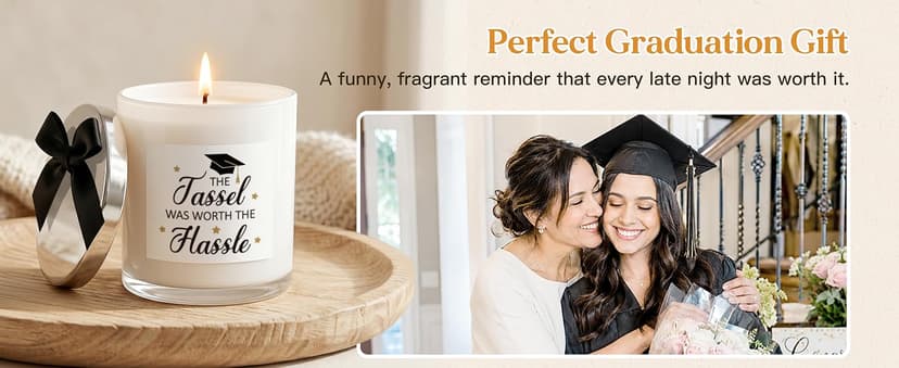 Graduation Gifts for Graduates Daughter Son Friends, College/High School/Masters Degree Graduation Gift, Up to 60Hr Burn Time Graduation Gift for Her Him, Grad Candle, 10oz Lavender Scented Candle B0H7JRB68V