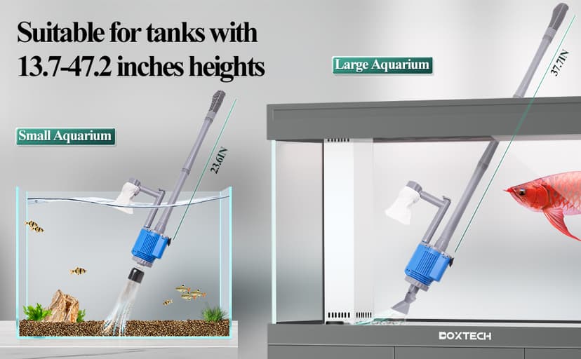 UPETTOOLS Aquarium Gravel Cleaner - Electric Automatic Removable Vacuum Water Changer Sand Algae Cleaner Filter Changer 110V/28W