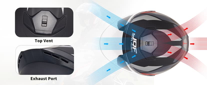 Motorcycle Helmets Open Face for Streey Moped Scooter, Dual Visor 3/4 Moped Helmets for Adults Motorbike Half Helmet 601 DOT Approved Men and Women