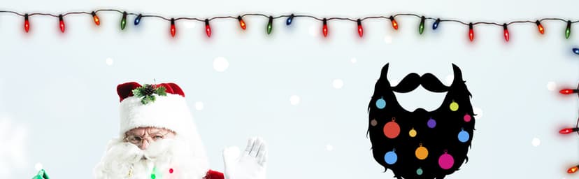 Beard Lights - Light-Up Beard Ornaments for Men - Colorful Christmas Beard Baubles with Easy Clip Attachment - Funny Christmas Ornaments - 16pc