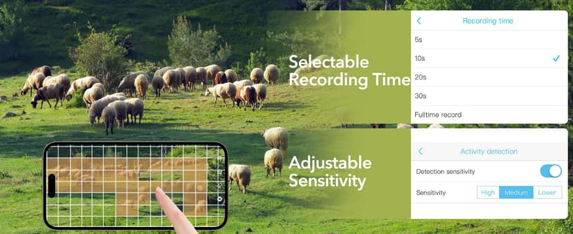 4G LTE Cellular Trail Cameras 2K 360° View Live Streaming Game Camera Built-in SIM Card with Motion Activated Color Night Vision Remote Phone Access Solar Powered Trail Camera IP65 Waterproof 2 Pack