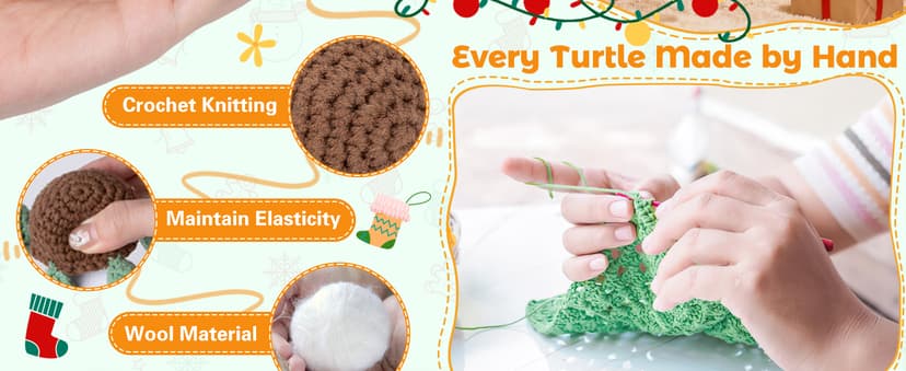 Mini Funny Turtle Birthday Gifts for Women Men Christmas, Retirement Bosses Day Gifts, Inspirational Small Animals Cute Stuff Things, Handmade Emotional Positive Crochet Turtle Decorations