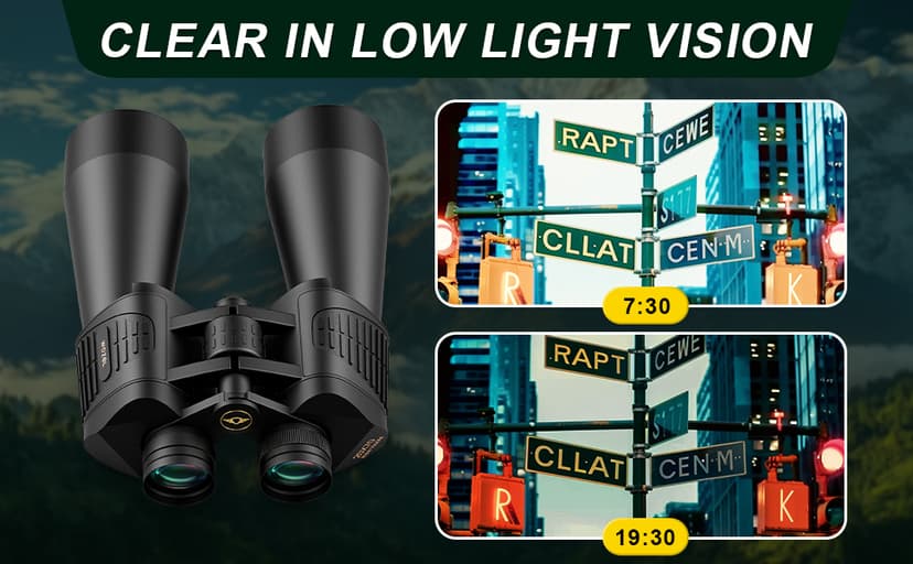 20x70 Binoculars for Adults High Powered - WOZEL HD Bird Binoculars with Clear Low Light Vision - Powerful Binocular for Bird Watching Hunting Travel Outdoor Hiking - Christmas Birthday Gifts for Men