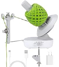 Etcokei Yarn Winder, Electric Yarn Ball Winder for Crocheting, Compact Yarn Cake Winder with Strong Tension Stepless Speed, Automatic Yarn Spinner Wool Winder, Ideal Helper for Knitting Lovers(White)