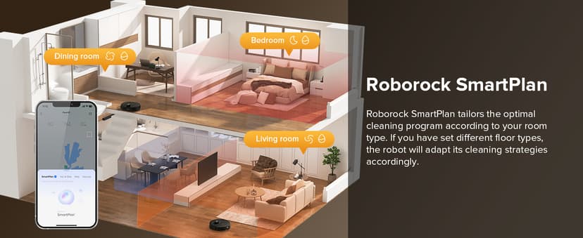 roborock QV 35S Robot Vacuum and Mop, All-in-one Vacuum Cleaner, 10,000Pa Powerful Suction, Self Emptying & Refilling, Self Mop Washing & Air Drying, Anti-Tangle Brushes for Home, Pet Hairs, Black