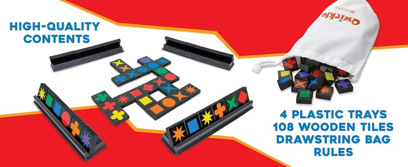 Qwirkle Board Game - Strategy Game for 2-4 Players Ages 6+ - Deluxe with Trays