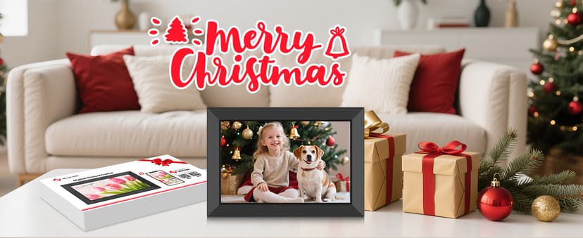 1280x800 HD IPS Touch Screen, Slideshow, Auto-Rotate, Tabletop/Wall, Send Photos/Videos from Phone, Gifts for Mom - Black Frameo 10.1" WiFi Digital Picture Frame, Electronic Photo Frames - 32GB B0D8JDPKKS