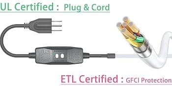 2000W Bathtub Heater | Pool Heater for Above Ground Pools, Portable Extra Baptistry Heaters for Baptismal Water Warmer, Inflatable Hot Tubs Warmer -120V Immersion Water Heaters for Bathtub