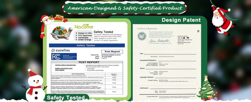 Nacome Solar Garden Outdoor Statues Turtle with Succulent and 7 LED Lights - Lawn Decor Tortoise Statue for Patio, Balcony, Yard Ornament - Unique Housewarming Gifts