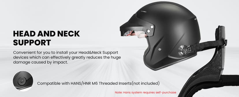 ILM Snell SA2025 Open Face Auto Racing Helmets Lightweight Fiberglass Helmet for Men and Women Model R95