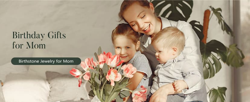 Iefil Christmas Gifts for Mom - 925 Sterling Silver Double Birthstone Necklace, First Mothers Day Gifts for New Mom Jewelry