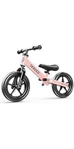 SEREED Colorful Lighting Toddler Tricycle for 2-5 Years Old Girls, Adjustable Seat&Handlebar Trike, Removable Basket, Birthday Gift Idea for Kids Ages 2+ (Pink)