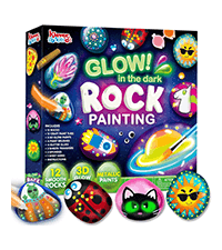 JOYIN Rock Painting Kit- Glow in The Dark Rock Kit, Arts and Crafts for Kids Ages 6-12, Art Supplies Toy, Kids Craft Paint Kits, Arts & Crafts for Boys Girls Birthday Party Gift Toy