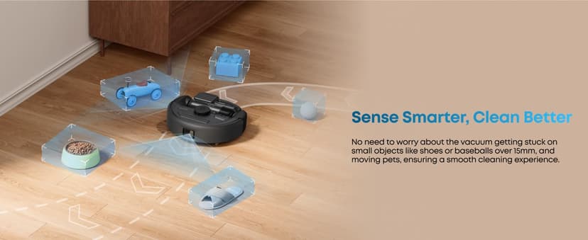 eufy Robot Vacuum 3-in-1 E20,with Versatile Stick and Handheld Vacuum Cleaner Combo,Self Emptying Up to 75 Days,Max 30,000Pa,Smart Obstacle Avoidance,Pro-Detangle,Ideal for Carpet,Crevices,Stairs