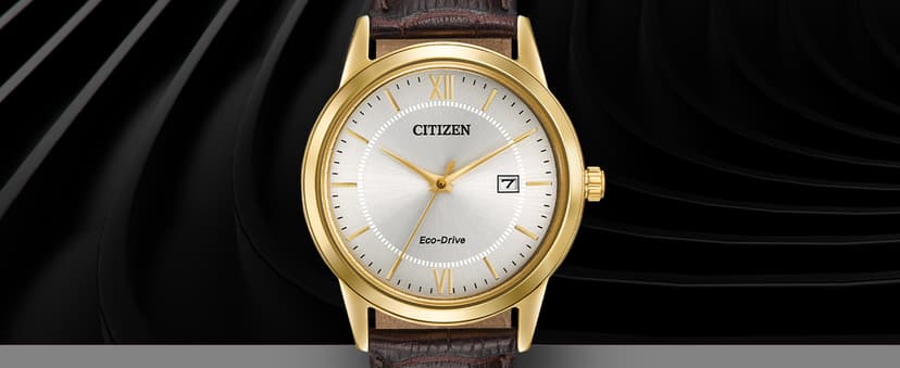 Citizen Men's Classic Eco-Drive Leather Strap Watch, 3-Hand Date