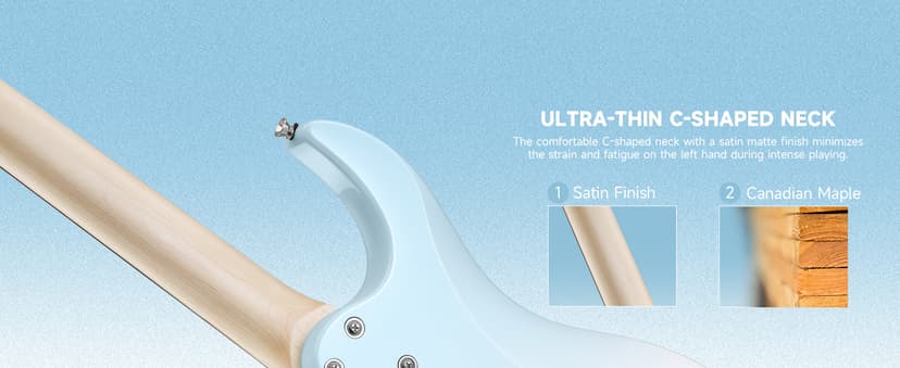 Donner DMT-66 39 Inch Full Size Electric Guitar for Beginner, Starter Electric Guitar Kit with Bag, Gradient Blue