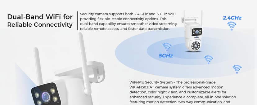 Hiseeu Wireless Security Cameras Outdoor, 5G & 2.4G WiFi Pro, Wireless Home Security Camera System, Dual Lens, 360° Pan & Tilt, Auto Tracking, Color Night Vision, 1TB HDD No Subscription, Need Plug In