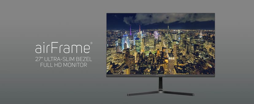 Packard Bell airFrame 21" FHD Monitor, 1920x1080, Ultrawide, VESA Mount Compatible, Tilt Adjustment, HDMI/VGA, Slim Bezel, for Home, Office, and Light Gaming