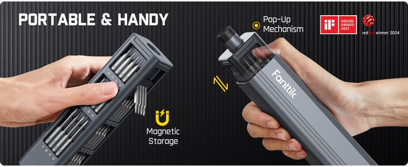 Fanttik E1 Max Electric Screwdriver, Mini Precision Screwdriver Set, 50 Magnetic Bits, Magnetic Storage, 5/32‘’Hex, Repair Tool Kit for Electronics Phone Camera Laptop Watch (Grey)