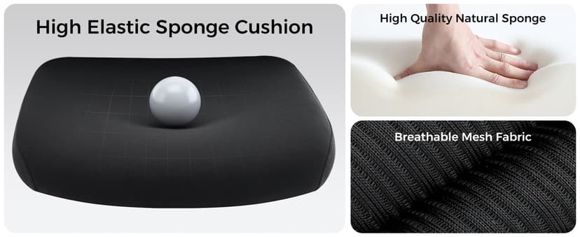 Office Chair,Ergonomic Office Desk Chair with 2D Adjustable Lumbar Support,3D Headrest,2D Arms,330LBS High Back Mesh Computer Home Office Chairs Rolling Tilting Swivel Executive Chairs Black