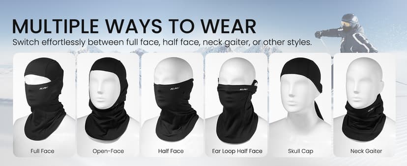 ILM Motorcycle Balaclava Face Mask Adult Youth for Ski Model FM01