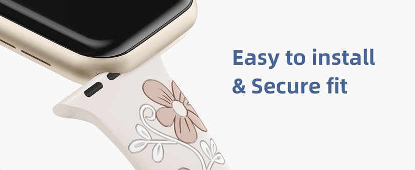 Witzon Floral Band Compatible with Apple Watch Bands For Women 40mm 41mm 38mm 42mm 44mm 45mm 46mm 49mm, Engraved Cute Flower Silicone Dressy Strap for iWatch Series 11 10 9 8 7 6 5 4 3 2 SE Ultra