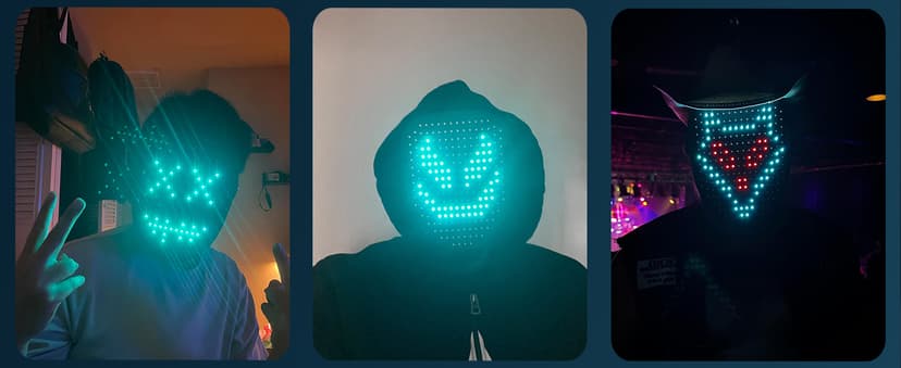 50+ Glowing Patterns for Halloween Costume, Christmas Cosplay, Birthday Party, Adjustable Strap Fits Kids Boys Teens Ages 5+ MOYACA Led Mask Light up Mask Gesture Sensing, Kids Cool Toys Men Boys Gift B09ZY7WY8P