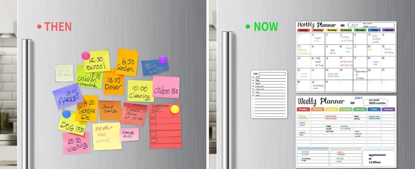 Hivillexun Magnetic Dry Erase Calendar Whiteboard Set (3-Pack) for Fridge, Wall, and Refrigerator Organization – Monthly, Weekly, and Daily Planners with 8 Markers and Eraser