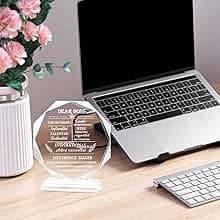 Movdyka Boss Gifts for Men Women Best Going Away Retirement Appreciation Gifts for Boss Lady Crystal Office Decor Plaque Gifts Boss Day Birthday to My Boss, Clear